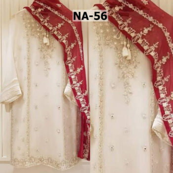 Heavy Handwork Embroidered Dress Complete 3 Piece Unstitched Code RJ-56