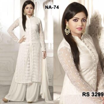 Chiffon Heavy Handwork Embroidered Dress Complete 3 Piece Unstitched Code NA- 74